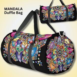 Helle Farbenspiel Mandala Pink Lila Orange Duffle Bag