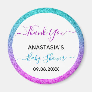 Helle Farbige Blaue Lila Danke Baby Shower Magnet
