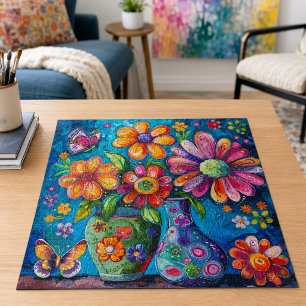 Helle Farbige Blumendekoration Puzzle