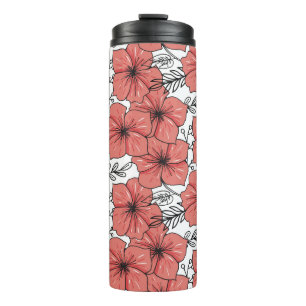 Helle, farbige Blumenskizze, Nahtlos. Thermosbecher
