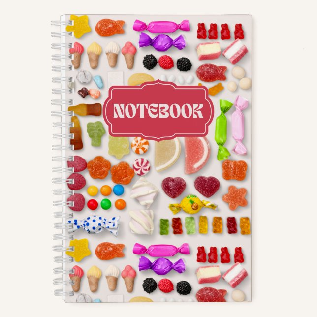 Helle Farbige Candies Fun Notebook Notizbuch (Vorderseite)