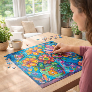 Helle Farbige Florale Puzzle