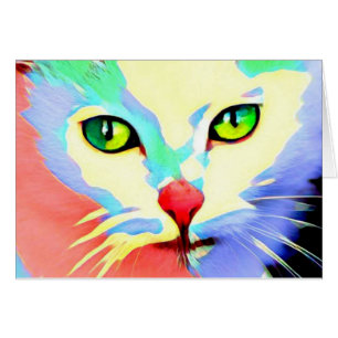 Helle farbige Katzengesichtskarte, leeres Innere