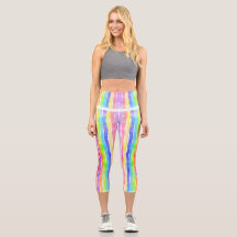 Helle Farbige Moderne Gestreifte Yoga Capri
