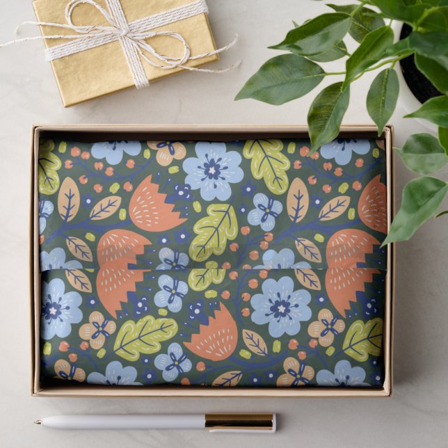Helle Farbige Moderne Schöne Blumen Muster Seidenpapier (Geschenk)