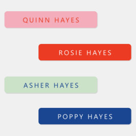 Helle farbige Namensschilder Etiketten