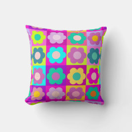Helle farbige Popkunst mit Blumen Kissen