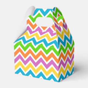 Helle Farbige Regenbogen-Chevron-Muster Geschenkschachtel
