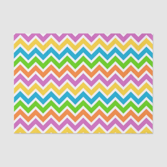 Helle Farbige Regenbogen-Chevron-Muster Seidenpapier (Vorderseite)