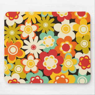 Helle Farbige Retro Süße Blumenmuster Mousepad