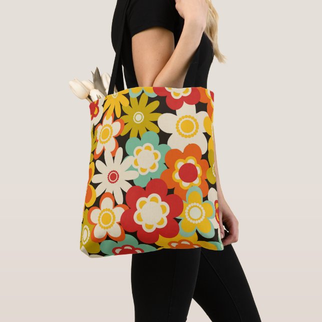 Helle Farbige Retro Süße Blumige Muster (Von Nahem)