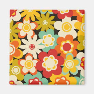 Helle Farbige Retro Süße Blumige Muster Magnet