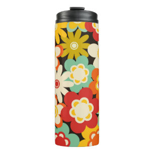 Helle Farbige Retro Süße Blumige Muster Thermosbecher