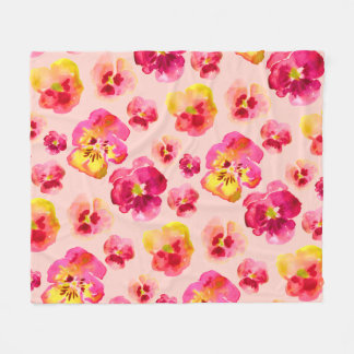 Helle Farbige Rosa Stiefmütterchen Fleecedecke