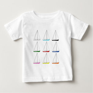 Helle farbige Segelboote Baby T-shirt