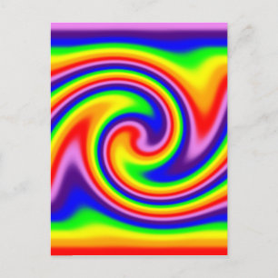 Helle, farbige Swirl Rainbow Pride Swirl Postkarte