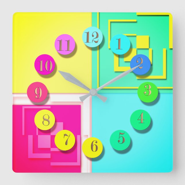 Helle, farbige Uhr (Vorderseite)