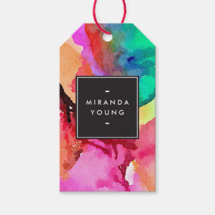 Helle Farbtöne Abstrakte Wasserfarben Kunst, Dicht Geschenkanhänger