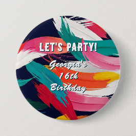 Helle Farbwirkung 16. Geburtstag Party Button