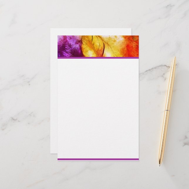 Helle Federn Briefpapier (Vorderseite/Rückseite Beispiel)