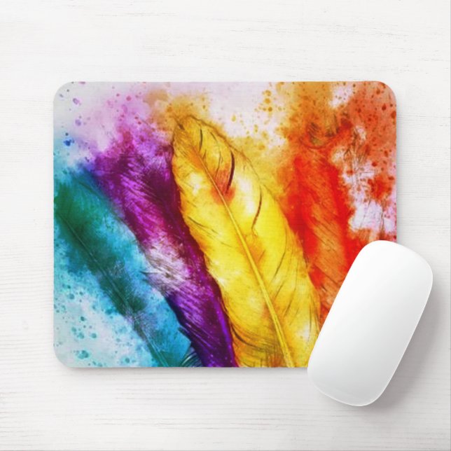 Helle Federn Mousepad (Mit Mouse)