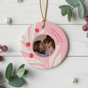 Helle Feiertagsfoliage Keramik Ornament
