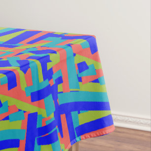 Helle, fette, blaue, grüne Korallen-Abstrakt-Patch Tischdecke