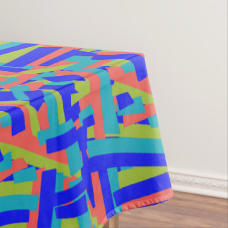 Helle, fette, blaue, grüne Korallen-Abstrakt-Patch Tischdecke
