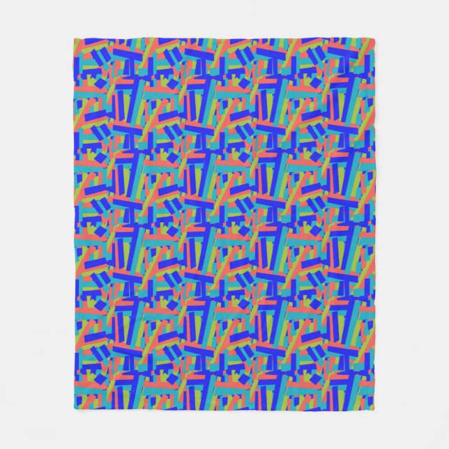 Helle, fette blaue Limette, Korallen abstrakte Fle Fleecedecke (Vorderseite)