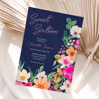 Helle, fette Blume Drehbuch Sweet 16 Einladung