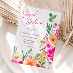 Helle, fette Blume Drehbuch Sweet 16 Einladung
