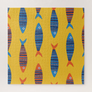 Helle Fische Unterwasser-Lebensillustration Puzzle