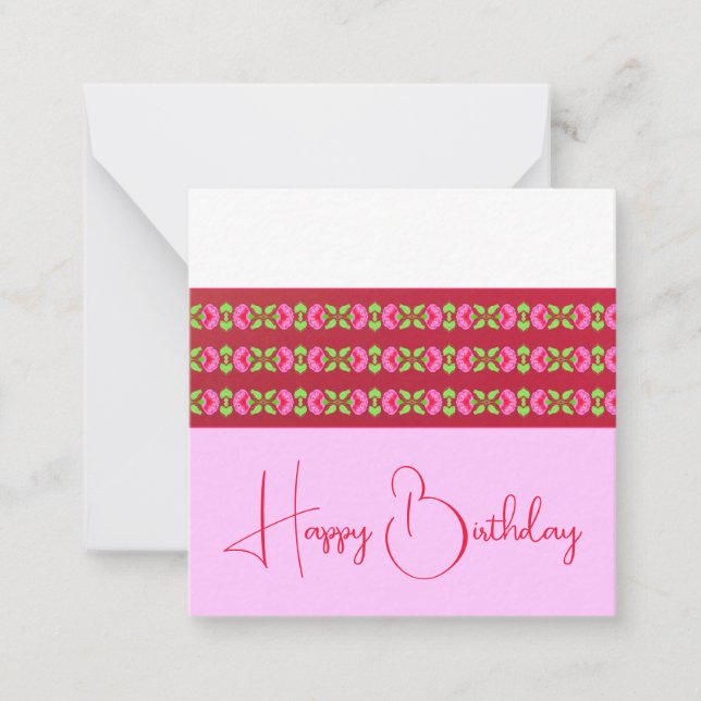 Helle Flora Miniatur Mitteilungskarte (Vorderseite)