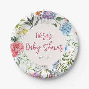 Helle Floral Baby Dusche Pappteller