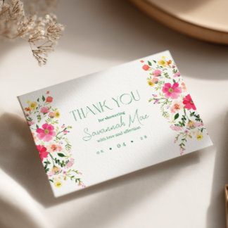 Helle Floral Dankeschön Karte | Farbige Dusche