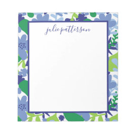 Helle Floral Multi-Green und Blue Notizblock