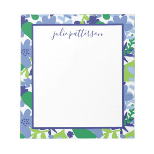 Helle Floral Multi-Green und Blue Notizblock