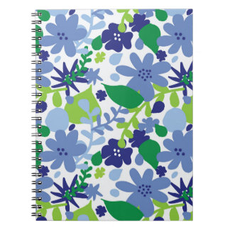 Helle floral Multi Green und Blue Spiral Notebook Notizblock