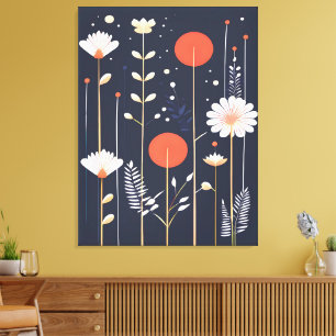 Helle florale abstrakte Kunst Leinwanddruck