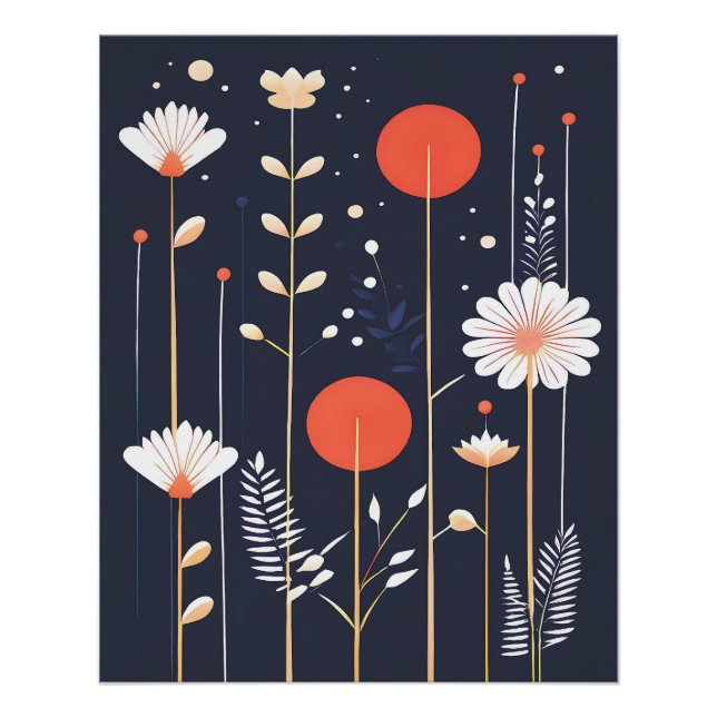 Helle, florale abstrakte Kunst Poster (Vorderseite)