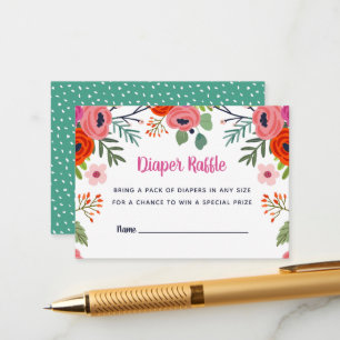 Helle florale Babydusche Windelwaschkarte Begleitkarte