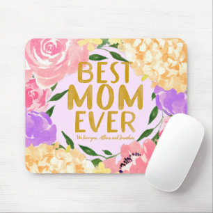 Helle, florale Beste Mama je Mütter Tag Mousepad