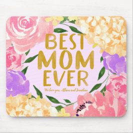 Helle, florale Beste Mama je Mütter Tag Mousepad