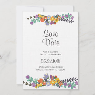 Helle florale Frühlingshochzeit - Save-the-Date-Ka Einladung