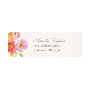 Helle florale Hochzeit-Etiketten für Rücksendeadre