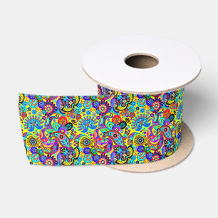 Helle florale Paisley Satinband