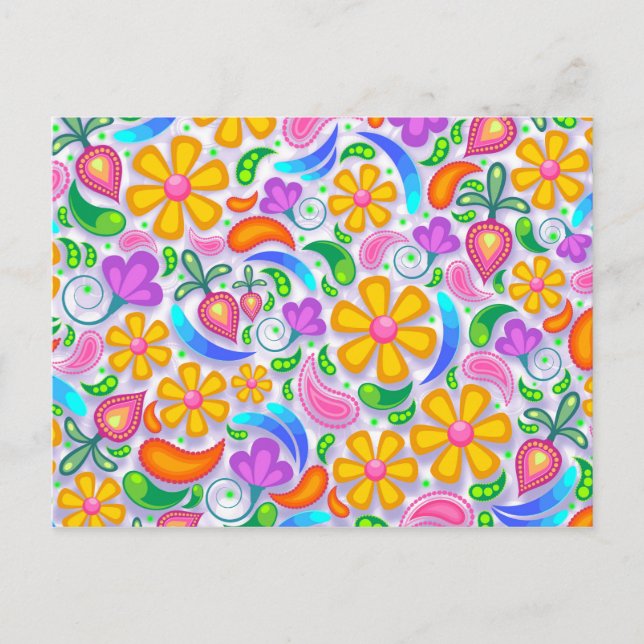 helle florale Postkarte (Vorderseite)