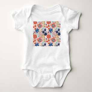 Helle florale Vintage: Skandinavischer Stil. Baby Strampler