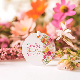 Helle florale Zitrus Brautparty Geschenkanhänger