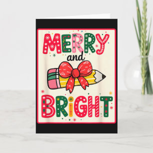 Helle & Frohe Lehrer Weihnachts Bleistift Winter Karte